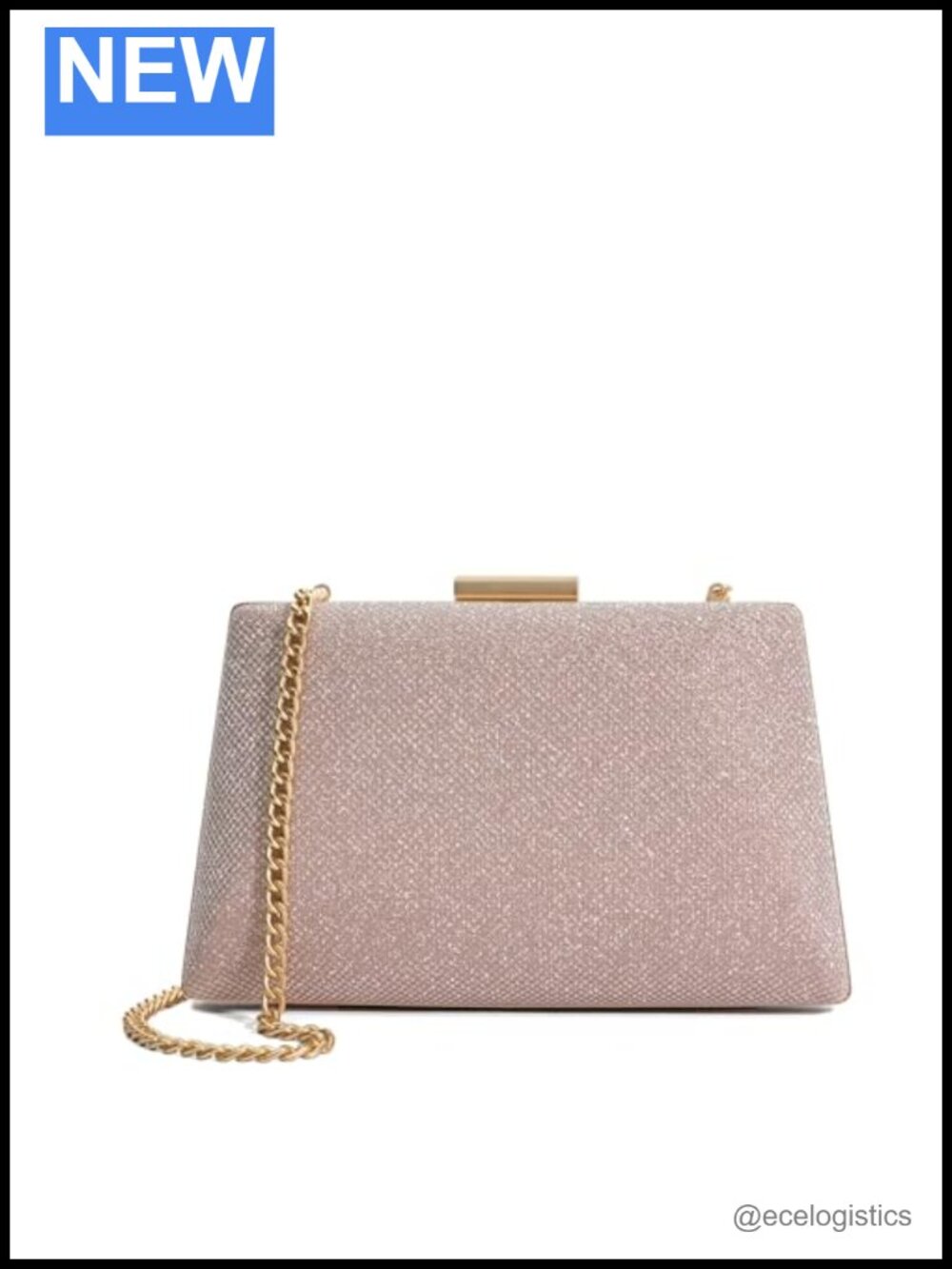 Dune Bellaria Angled Frame Clutch Polyester Chain Handle Clasp